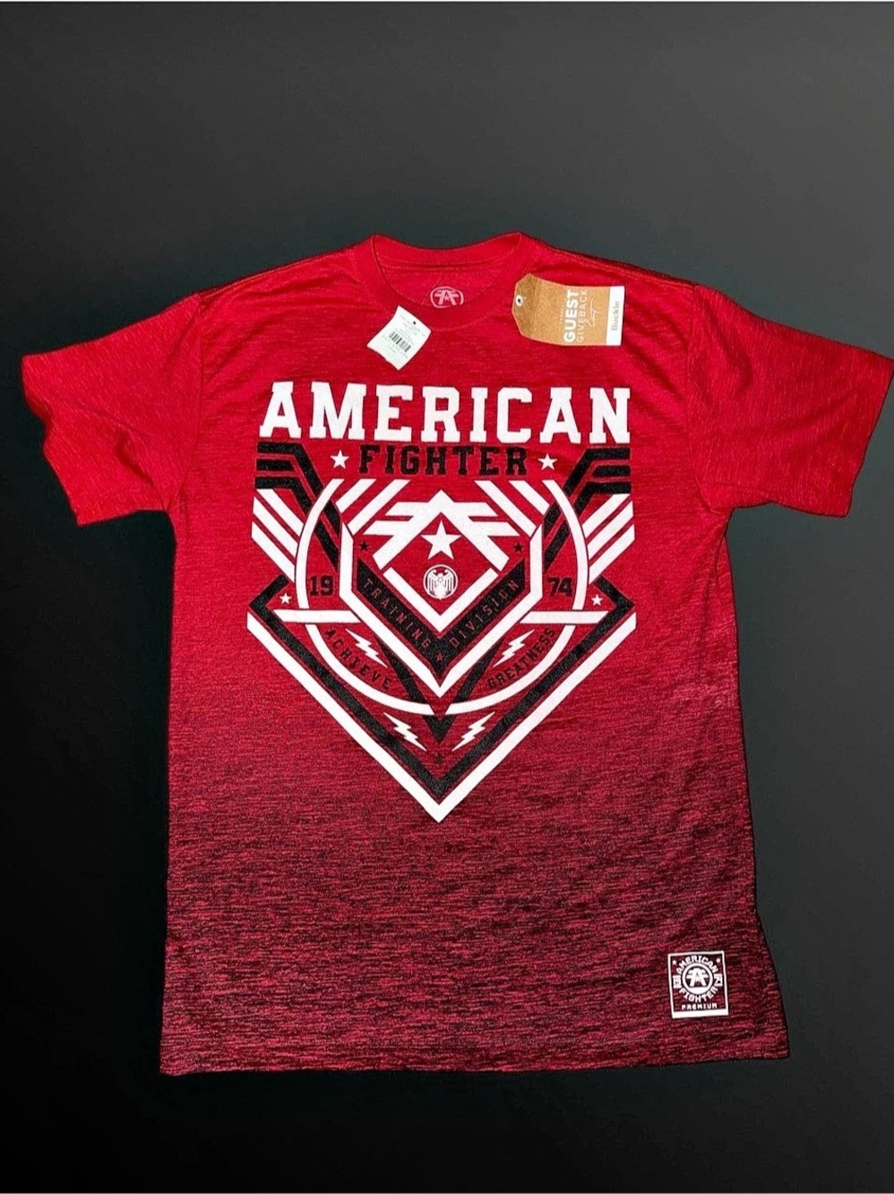 NWT American Fighter mens dark cherry red short sleeve t-shirt